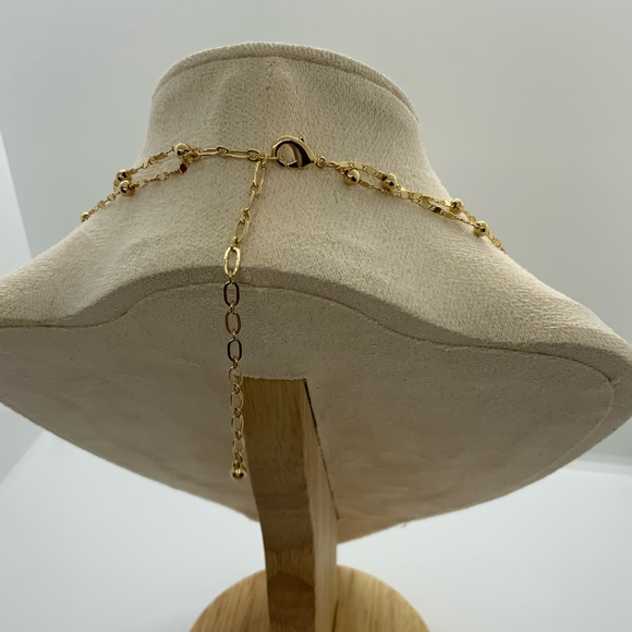 Two Rows Chains Necklace - Picture 4 of 5